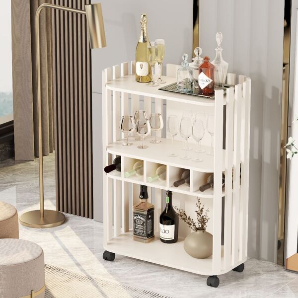 Aparador Para Sala / Cozinha Barzinho Ripado Adega Perola Ofe