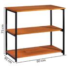 Aparador Para Sala Base Aço Preto I21 Madeira Taeda Dmobiliar