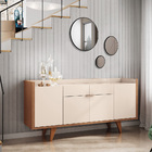 Aparador Para Sala Buffet 04 Portas Havana B01 Nature Off Whi