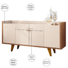 Aparador Para Sala Buffet 04 Portas Havana B01 Nature Off Whi