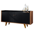 Aparador Para Sala Buffet 04 Portas Havana B01 Preto Nature C