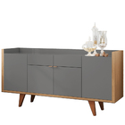 Aparador Para Sala Buffet Havana Freijó Cinza B01 Com Espelho