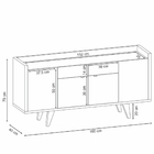 Aparador Para Sala Buffet Havana Freijó Cinza B01 Com Espelho