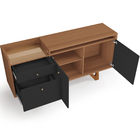 Aparador Para Sala Buffet Valentim B01 Preto Nature Com Espel