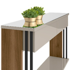 Aparador Para Sala De Estar 02 Gavetas 136 Cm Com Espelho Amb