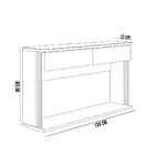 Aparador Para Sala De Estar 02 Gavetas 136 Cm Com Espelho Amb