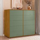 Aparador Para Sala De Estar 10 Gavetas Melinda Freijó / Verde