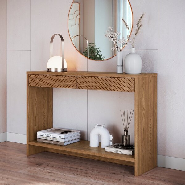 Aparador Para Sala De Estar 2 Gavetas Brisa Olmo