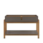 Aparador Para Sala De Estar 2 Gavetas Lizz Cinza Perola/cedro