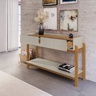 Aparador Para Sala De Estar 2 Gavetas Lizz Off White/cedro