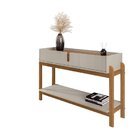 Aparador Para Sala De Estar 2 Gavetas Lizz Off White/cedro