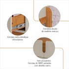 Aparador Para Sala De Estar 2 Gavetas Lizz Off White/cedro