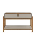 Aparador Para Sala De Estar 2 Gavetas Lizz Off White/cedro