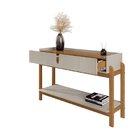 Aparador Para Sala De Estar 2 Gavetas Lizz Off White/cedro