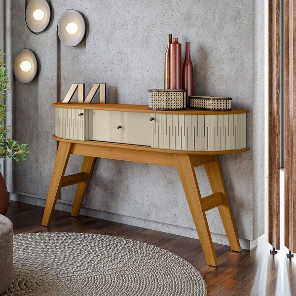 Aparador Para Sala De Estar 2 Portas Flexíveis Em Mdf Curvo 1