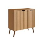 Aparador Para Sala De Estar 80cm Com Pés Nogal/noce Amêndoa