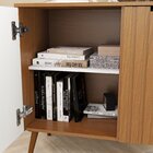 Aparador Para Sala De Estar 80cm Com Pés Nogal/noce Amêndoa