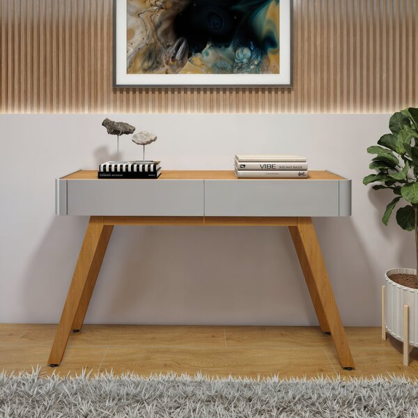 Aparador Para Sala De Estar Aros 2 Gavetas Com Vidro 136,3cm