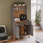 Aparador Para Sala De Estar Cantinho Café Lizz Cinza Perola/c