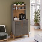 Aparador Para Sala De Estar Cantinho Café Lizz Cinza Perola/c