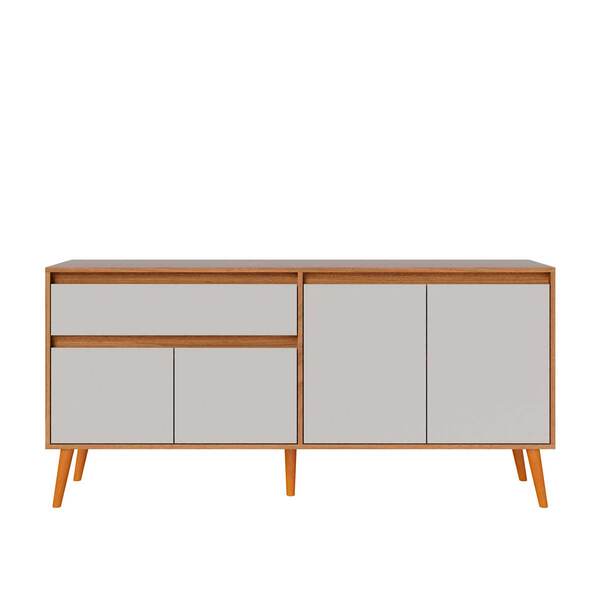 Aparador Para Sala De Estar Com 3  Portas Ravi Cor Nature Off