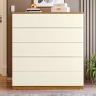 Aparador Para Sala De Estar Com 5 Gavetas Compacta Freijó/ Of