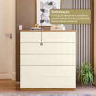 Aparador Para Sala De Estar Com 5 Gavetas Compacta Freijó/ Of