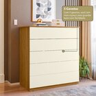 Aparador Para Sala De Estar Com 5 Gavetas Compacta Freijó/ Of