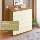 Aparador Para Sala De Estar Com 5 Gavetas Compacta Freijó/ Of