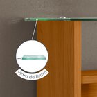 Aparador Para Sala De Estar Frisado 2 Prateleiras Com Vidro 1