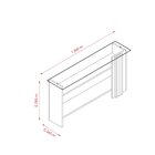 Aparador Para Sala De Estar Frisado Tampo De Vidro 2 Pratelei