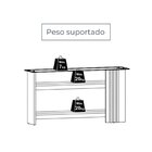 Aparador Para Sala De Estar Frisado Tampo De Vidro 2 Pratelei