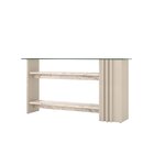 Aparador Para Sala De Estar Frisado Tampo De Vidro 2 Pratelei