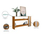 Aparador Para Sala De Estar Frisado Tampo De Vidro 2 Pratelei