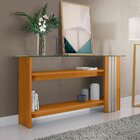 Aparador Para Sala De Estar Frisado Tampo De Vidro 2 Pratelei