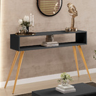 Aparador Para Sala De Estar Pés Palito Mônaco L03 Preto - Lya