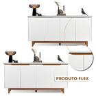 Aparador Para Sala De Jantar 4 Portas Branco Freijó Flex Flan