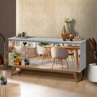 Aparador Para Sala De Jantar 4 Portas Com Espelho Branco Acet