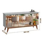 Aparador Para Sala De Jantar 4 Portas Com Espelho Branco Acet