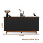 Aparador Para Sala De Jantar 4 Portas Preto Freijó Flex Fland