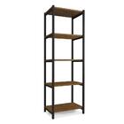 Aparador Para Sala Em Aço 5 Prateleiras 50 Cm Imbuia Preto Ze