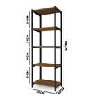 Aparador Para Sala Em Aço 5 Prateleiras 50 Cm Imbuia Preto Ze