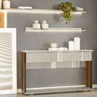 Aparador Para Sala Estar 02 Gavetas Amber Com Espelho Caribe