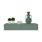 Aparador Penteadeira Console Suspenso Verde Laca