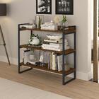 Aparador Pequeno 3 Prateleiras 90 Cm Imbuia Preto Ezreal Stee