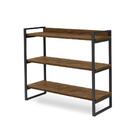 Aparador Pequeno 3 Prateleiras 90 Cm Imbuia Preto Ezreal Stee