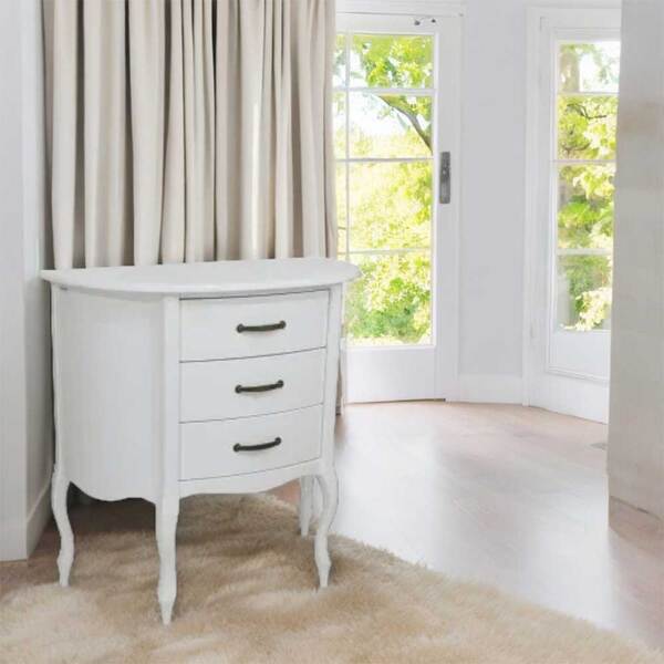 Aparador Pequeno De Parede Multiuso Com Gavetas Verniz Branco