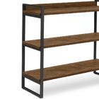 Aparador Pequeno Em Aço 3 Prateleiras 90 Cm Imbuia Preto Ezre