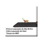 Aparador Pés Palito Com Vidro Laqueado 140cm - Preto