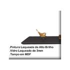 Aparador Pés Palito Com Vidro Laqueado 140cm Preto